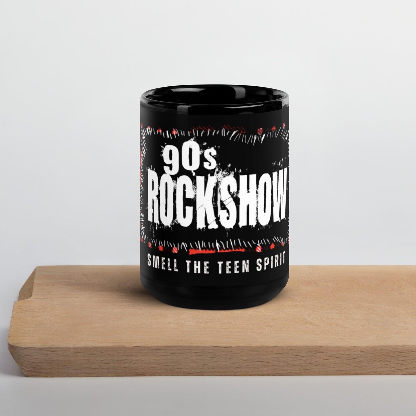 90s Rockshow Black Glossy Mug