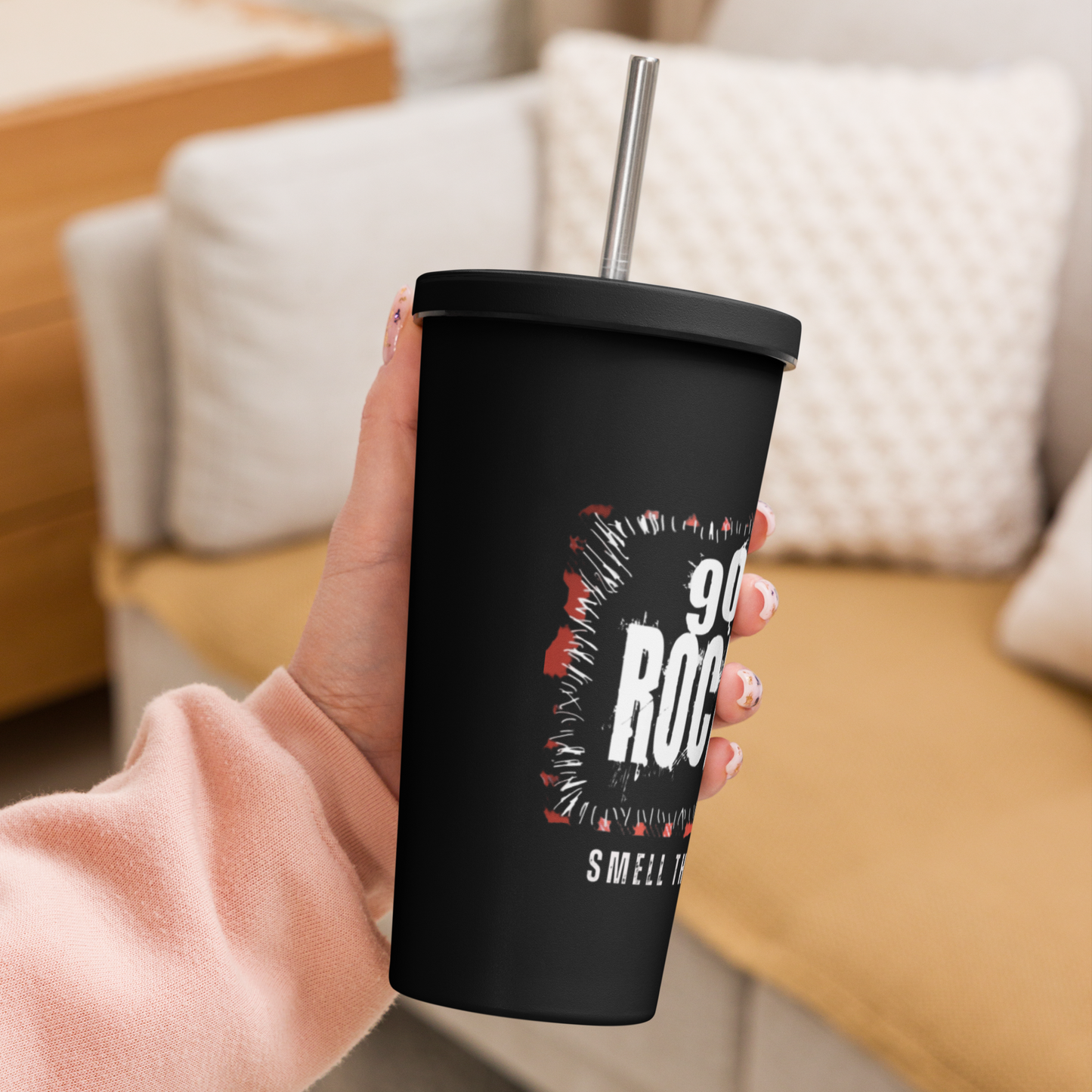 90s Rockshow Insulated tumbler with a straw